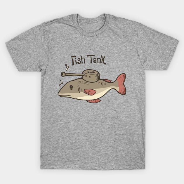 Fish Tank Fish wearing a tank turret on his body T-Shirt by ActivLife